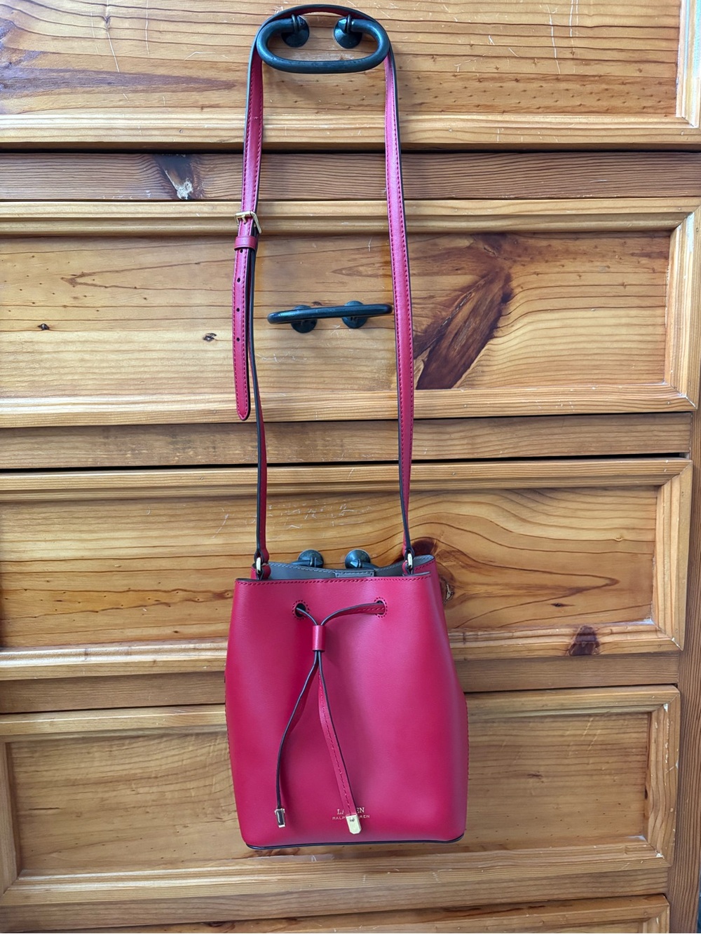 Lauren Ralph Lauren Dryden Debby II Leather Drawstring Modern Mini Bag